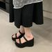 French-style Fairy-like Thick-soled Slip-on For Women, Summer Outdoor Wear, 2025 New Model, Simple Satin Chunky Heel_vogvips.com