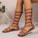 2025 Summer New Large Size Women's Open-Toe High-Heeled Roman Sandals_vogvips.com