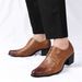 New Middle East Ball High-Heeled Leather Shoes, Men's Fashion Embroidered Lace-Up Cuban Shoes_vogvips.com