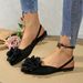 Women's Floral Flat Sandals Pointed Toe Slip-On Summer Style plus Size Closed Toe Shoes_vogvips.com