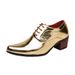 Gold Pointed High Heels Men's Shoes, Oversized Spring And Autumn Fashion Boots, Business Casual Leather Shoes For_vogvips.com