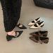 Vintage Pointed-Toe Mary Jane Pumps Women's British Style Flats Chunky Heel Shoes For Spring Autumn French Fashion_vogvips.com