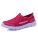 Euro Step Large Size Men's Summer Hollow Breathable Mesh Men Thick Sole Non-Slip Lightweight Casual Sports Slip-On Shoes Plain_vogvips.com