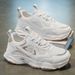 Spring New Breathable Mesh Men's Sports Versatile White Thick Bottom Dad Trendy Shoes_vogvips.com