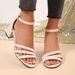 Cross-border Suede Large-size Mid-heel For Women, 2026 Summer Chunky Heel European And American Hollow-out Strap Sandals_vogvips.com