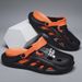 2025 Summer New Men's Hollow One Word Drag Thick Bottom Anti Slip Fashion Solid Color Leisure Outdoor Beach Sandals_vogvips.com