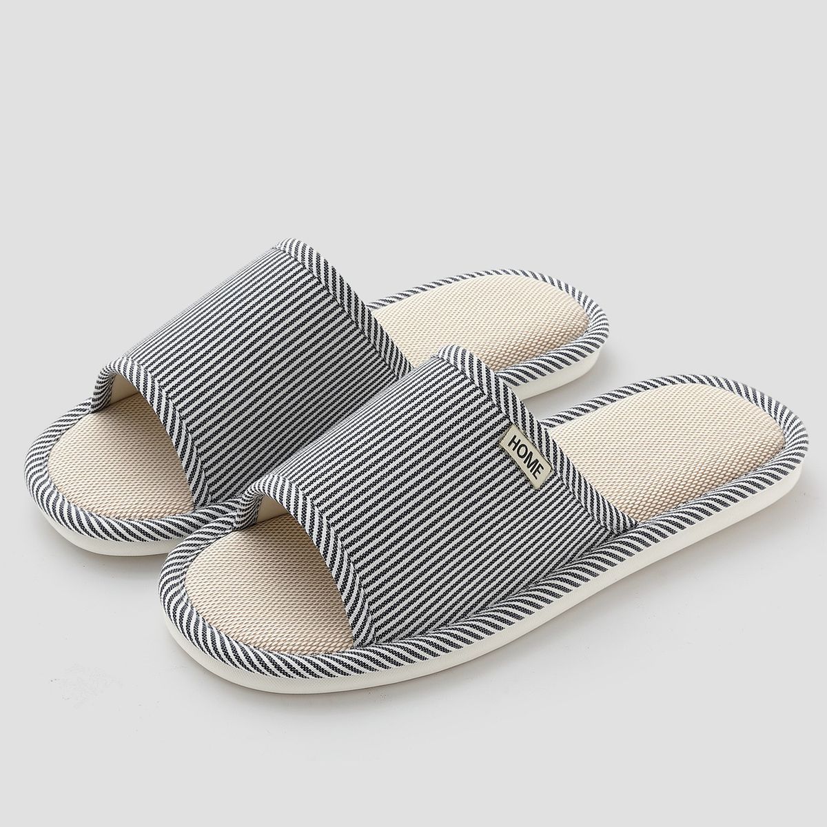 Linen Men's Women Breathable Slides Couples Indoor Non-Slip Soft Flats Casual Comfortable Home Slippers Japanese Style_vogvips.com