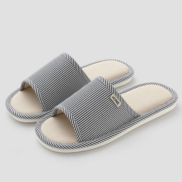 Linen Men's Women Breathable Slides Couples Indoor Non-Slip Soft Flats Casual Comfortable Home Slippers Japanese Style_vogvips.com