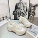 Genuine Leather Mesh Breathable Forrest Gump Thick-Soled Casual Sneakers Height-Increasing Lace-Up White Shoes For Women_vogvips.com