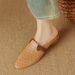 French Breathable Hollow Bag Head Half Slippers Women's Soft Leather Round Head Sandals Lazy Low Heel Muller Shoes_vogvips.com