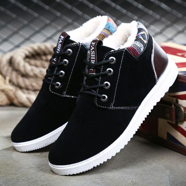 Men's Snow Winter Warm Fleece Lined Northeast Thickened Martin Trendy Versatile Work Boots Waterproof Non-Slip Cotton_vogvips.com