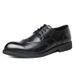 Men's Brogue British Business Formal Wedding Groom Height Increasing Leather Shoes Youth Carved Pointed Toe Lace-up_vogvips.com