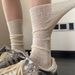 Summer Thin Solid Color Hollow Pile Socks Lace Calf Socks Show Leg Thin Socks Niche Retro Style Sexy Socks_vogvips.com