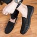 Suitable For All Seasons Casual Soft Sole Dad Slip-On Lazy Middle-Aged Suede Loafers Men's Shoes_vogvips.com
