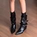 2025 Summer New Pointed Toe Retro Martin Design Sense Wrinkled Slouch Soft Leather Slimming Wide Tube Boots For Women_vogvips.com