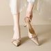 French Pointed High Heels Female Stiletto Fairy Style Bow Bag Head Empty Sandals Female_vogvips.com