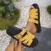 Women's plus Size Hollowed out One Strap Platform Sandals Summer New Style Beach Sandals_vogvips.com