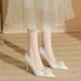 Women's Shoes 31 32 33 Small Size Elegant White Lace High Heels Pointed Toe Stiletto Wedding Shoes For Brides & Special Occasions_vogvips.com