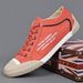 Men's Low‑Top Lace‑Up Canvas Sneakers, Breathable Youth‑Style Classic Versatile Trendy Comfort Casual Walking Shoes For Daily Wear_vogvips.com