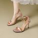 Luxurious And Elegant Satin High-heeled Shoes, New Summer French Style Bow-tie Open-toe Strap Stiletto Sandals For Women_vogvips.com