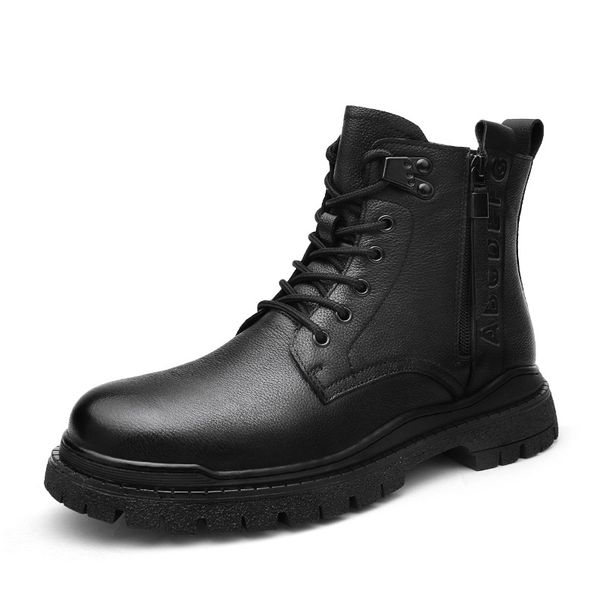 European Warm Series Men's Martin 2025 New Genuine Leather Fleece Lined Warm Mid-Calf Thick Sole Height Increasing Non-Slip Versatile_vogvips.com
