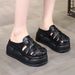 Women's Woven Baotou Sandals And Slippers Women's Outwear Summer New Style Platform Thick Bottom All-match Hollow-out Roman Women's Sandals_vogvips.com