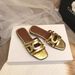 (In Production) Plus-size 34-43 French-style Square-toed Flat Sandals Women, Suitable For Outdoor Wear,_vogvips.com
