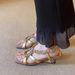 Cowhide Leather ~ Niche High-End Feel Gold Rhinestone Wedge Sandals For Women Summer 2025 New Style Irregular Heel High_vogvips.com