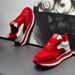 European Men's For Spring, Youth Thick-soled Versatile Casual Sports Shoes, Height-increasing Red Waffle-style Dad Shoes_vogvips.com
