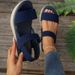 2026 Summer Mesh Large Size, Breathable, Elastic Flyknit, European And American Hollow Sandals, Women's Shoes Wholesale_vogvips.com