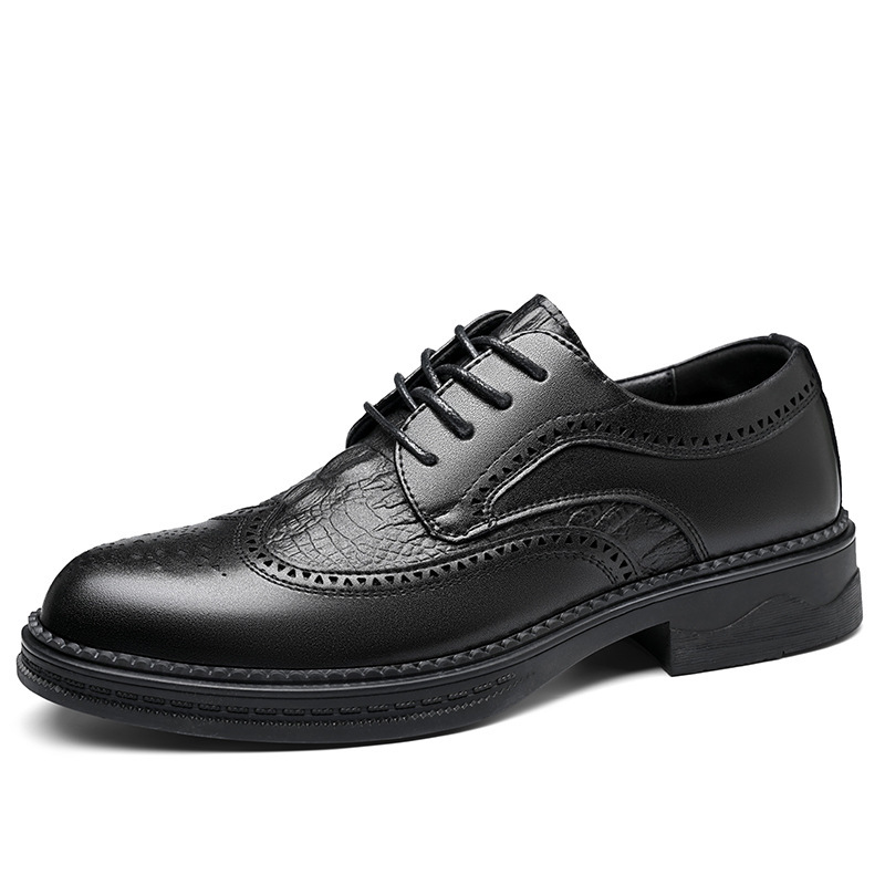 Euro Step Men's 2025 New Winter Fleece-Lined Warm Business Formal Genuine Leather Brogue Wedding Shoes Men_vogvips.com