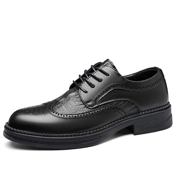 Euro Step Men's 2025 New Winter Fleece-Lined Warm Business Formal Genuine Leather Brogue Wedding Shoes Men_vogvips.com