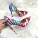 Women's Shoes New Color Striped High Heels 12CM Pointed Stiletto Shallow Mouth Single Shoes Women's Shoes_vogvips.com