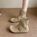 Artistic Retro Style Slim Autumn Winter New Suede Mary Jane Shoes Short Flat Versatile Outdoor Sock Boots_vogvips.com