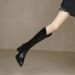 Over-the-Knee V-Cut Slimming For Women 2024 Autumn Winter New British Style High Heel Long With Fleece Lining Riding_vogvips.com