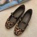 Autumn And Winter Ultra Soft Sole Leopard Print Mary Jane Single Shoes For Women Ballet Style Flat Bottomed Buckle Scoop Shoes Tods Shoes_vogvips.com