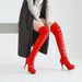New Patent Leather Knight Over-the-Knee Long Pole Dance Platform Heel Women's Shoes Size 32-48 Boots_vogvips.com