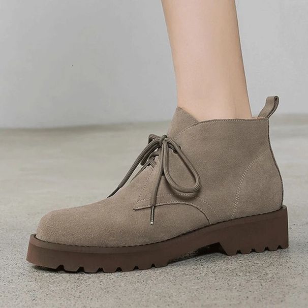 Flats Women Ankle Short Lace Up Fashion Shoes Winter Boots Casual Sport Snow Botas Mujer Zapatos 251105_vogvips.com