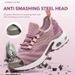 Women's labor protection shoes steel head anti-smashing anti-stabbing safety shoes Breathable work shoes Light steel head shoes_vogvips.com