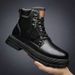 European Warm Series Men's Martin Extra Large Size 48 British Style High Top Work Leather Boots_vogvips.com