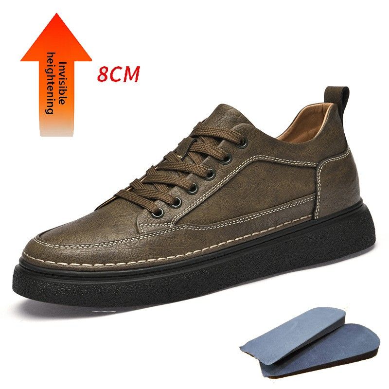 thick-soled High-top Shoes Men's Retro Casual Invisible Inner Height-increasing Men's Shoes Men's Medium-top Board Shoes_vogvips.com