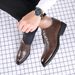 Suitable For All Seasons Men's Genuine Leather Korean Style Business Formal Breathable Versatile All-Season Trendy Black Groom Wedding Groomsman_vogvips.com