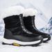 Women's Hiking New Autumn Winter High-top Large Size Cotton Shoes Long Fleece Warm Mid-calf Snow Short Boots_vogvips.com