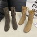 Quality~Fashion Chunky Pointed Toe Slouch Short High Heel Western Riding V-Mouth Mid-Calf Boots_vogvips.com