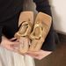 2025 New Square Open Flip Flops For Women Summer Outdoor Fashion Versatile Clip Toe Casual Metal Buckle Niche Slippers_vogvips.com
