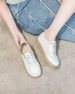 Top Layer Cowhide 2024 Elastic Band Slip-On Fashion Casual Large Size White Women's Shoes_vogvips.com