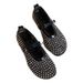 Cross-border Plus-size Flat 2025 Summer New Style Rhinestone Mesh Women, 2026 Popular Sandals For Women_vogvips.com