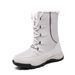 Women's Winter Snow Boots With Fleece Lining - Waterproof Rubber Sole, Cross Strap Design, High Top Warm Boots For Outdoor & Daily Wear_vogvips.com