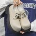 Buffny Men's Retro Work Boots - Breathable Oxford Shoes With Thick Sole For Casual Wear, Comfortable & Stylish (Black/White)_vogvips.com