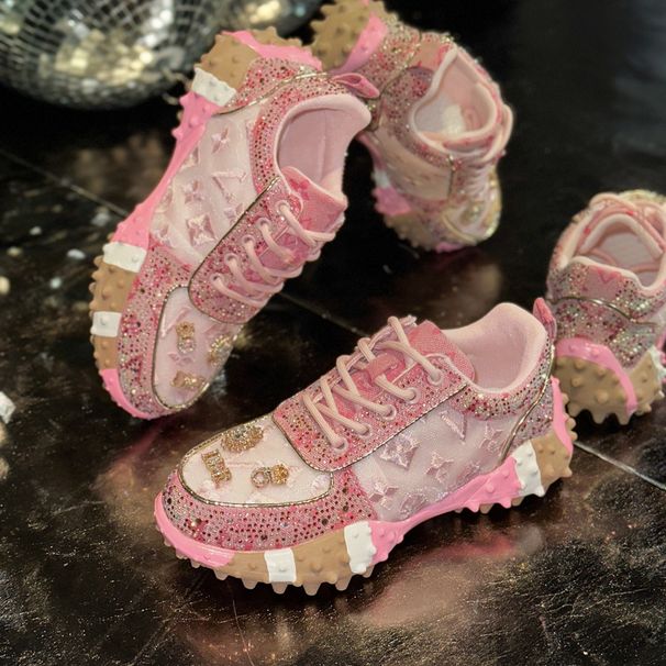Designer Women's Sneakers Fashion Luxury Rhinestone Ladies 2025 New Outdoor Platform Female Sports Shoes Vulcanize_vogvips.com